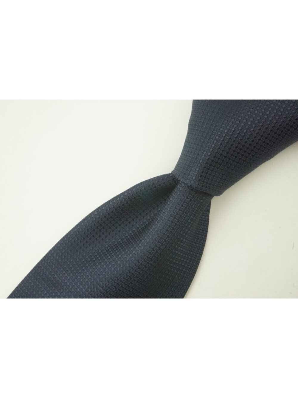 Canali Solid Navy Blue Woven 100% Silk Tie Brand New With Tags
